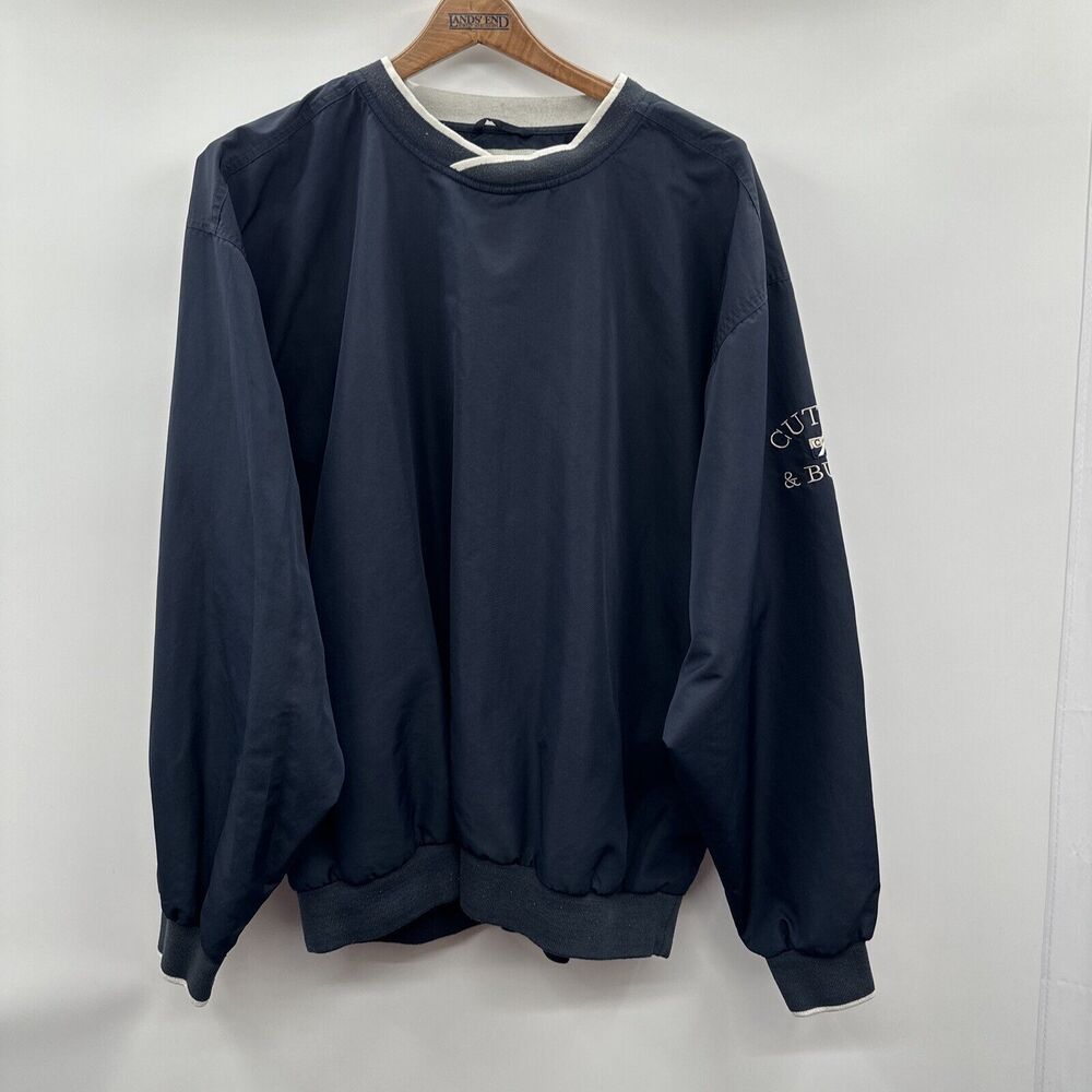 Cutter & Buck Pullover Jacket Blue And White Golf Long Sleeve XL